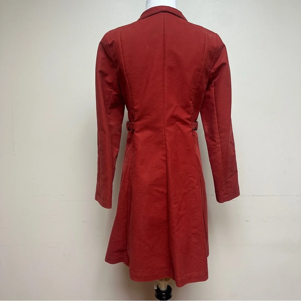 See by Chloé Coat Cotton Belted Rust Red Size 2 - Picture 3 of 17